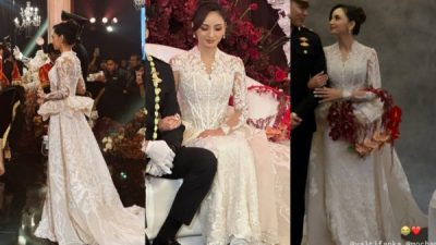 8 Gaya Elegan Gaun Pernikahan dan Rias Wajah Valerie Tifanka, Seperti Ratu!