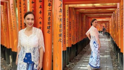7 Potret Ira Wibowo pakai Kebaya saat Jalan-jalan di Kyoto, Anggun!