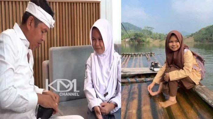 SOSOK Nera Viral Sekolah Naik Rakit,Kisah Hidupnya Bikin Dedi Mulyadi Syok: Makan Obat Nyamuk