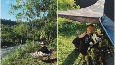 10 Gambar Menghangatkan Keluarga Aidya-Bing yang Menikmati Liburan di Angklung River Camp