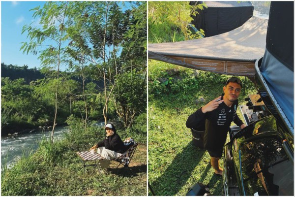 10 Gambar Menghangatkan Keluarga Aidya-Bing yang Menikmati Liburan di Angklung River Camp