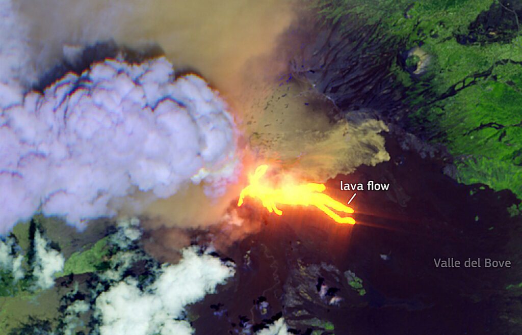 Satellite Images Capture Spectacular Eruption of Mount Etna