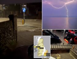 Thunderstorms Drench Britain’s Hottest Day, Flooding Streets Nationwide