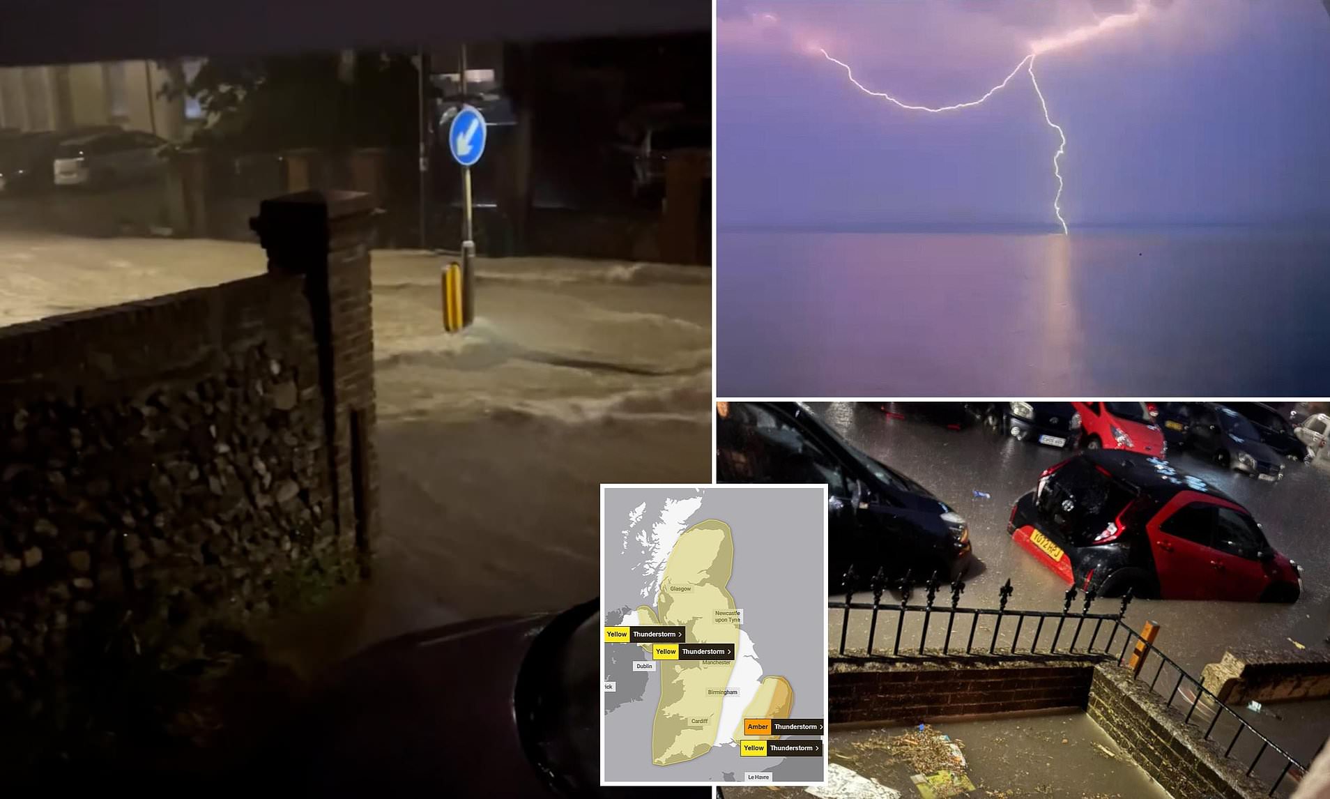 Thunderstorms Drench Britain’s Hottest Day, Flooding Streets Nationwide