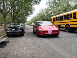 Tesla Model Y Fails School Bus Safety Test, Crashes Into Child-Sized Dummies in Texas Demo
