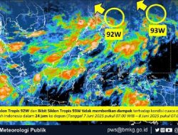Prakiraan BMKG: Bibit Siklon 92W dan 93W Bawa Hujan Lebat ke Berbagai Daerah Prakiraan BMKG: Bibit Siklon 92W dan 93W Bawa Hujan Lebat ke Berbagai Daerah