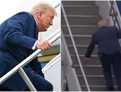Viral: Donald Trump Jatuh di Tangga Pesawat Air Force One – Kena Karma Atau Kesalahan Teknis?