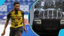 Watch: Black Stars’ Benjamin Tetteh Gleams in Style with Luxurious Black Rolls-Royce in Accra