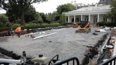 New Photos Reveal Trump’s Renovation: Gravel Laid in White House Rose Garden