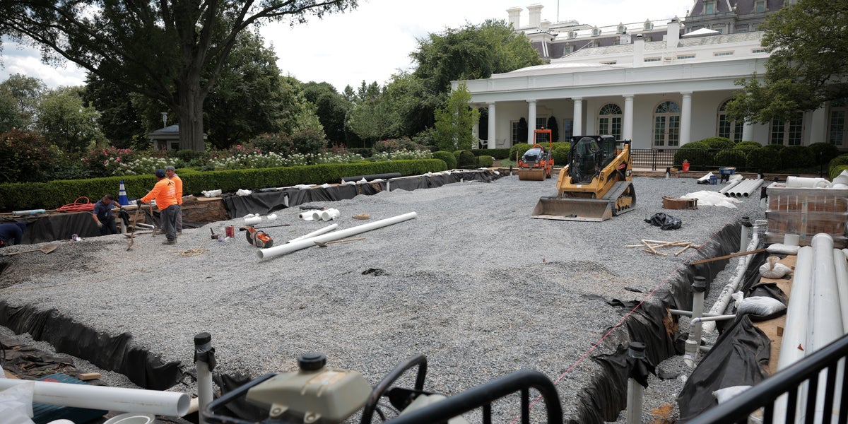 New Photos Reveal Trump’s Renovation: Gravel Laid in White House Rose Garden
