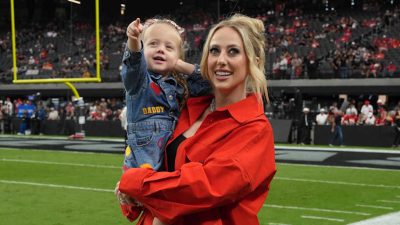 Brittany Mahomes Shows Off Leopard-Print Swimsuit in Giant Bouncy House with Kids