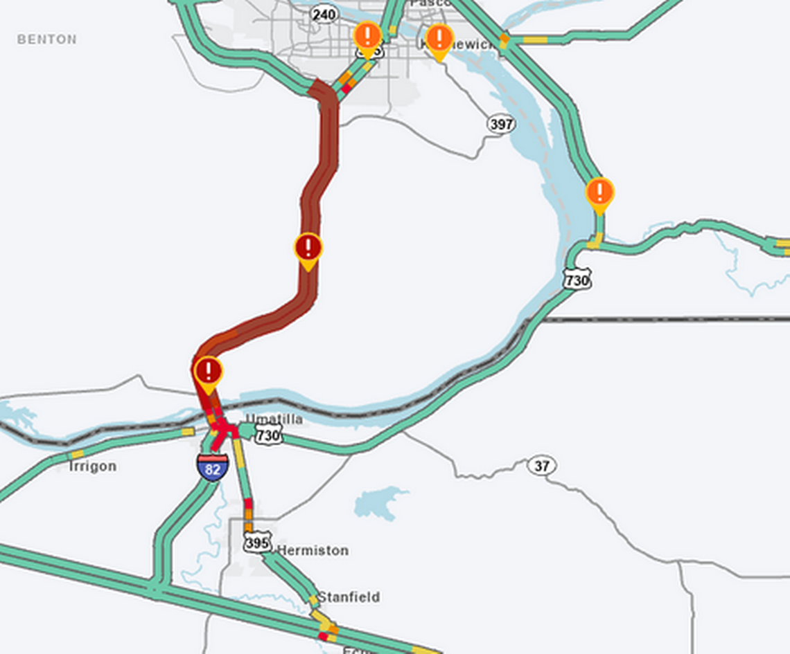 Traffic Alert: Major Delays Hit I-82 Travel Across Columbia River South of Tri-Cities