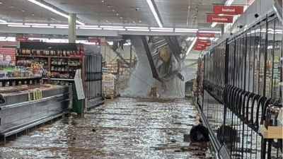 Roof Collapses at Madison Woodman’s Store During Heavy Rain Storm