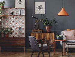 How to Blend Orange-Toned Wood Furniture with Gray Walls for a Stunning Look