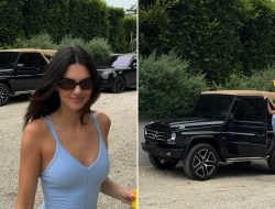 Kendall Jenner Strikes a Pose: Baby Blue Onesie Meets Her 0K Luxe Mercedes Kendall Jenner Strikes a Pose: Baby Blue Onesie Meets Her 0K Luxe Mercedes