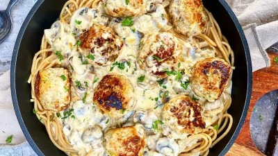 Game-Changer Pasta: Easy Parmesan Meatballs in Mushroom Sauce