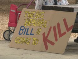 Protesters in Muskegon Rally Against Trump’s New Spending Bill on Fourth of July
