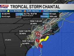 Tropical Storm Chantal to Hit Carolinas Sunday Morning