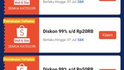 Malam Ini, Dapatkan Kode Promo Shopee 7.7, Diskon 99% Setiap Jam Malam Ini, Dapatkan Kode Promo Shopee 7.7, Diskon 99% Setiap Jam