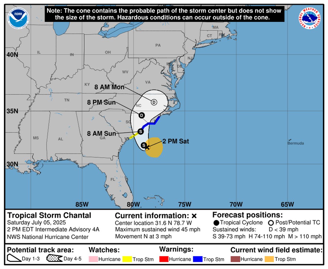 Chantal Threatens Charlotte With Tropical Storm Rain, NWS Warns