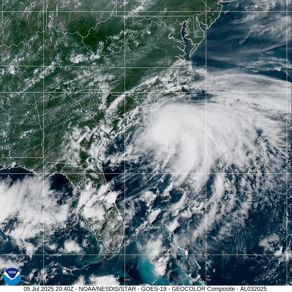 Tropical Storm Chantal Intensifies: Florida Rain, Storms, and South Carolina Landfall Expected