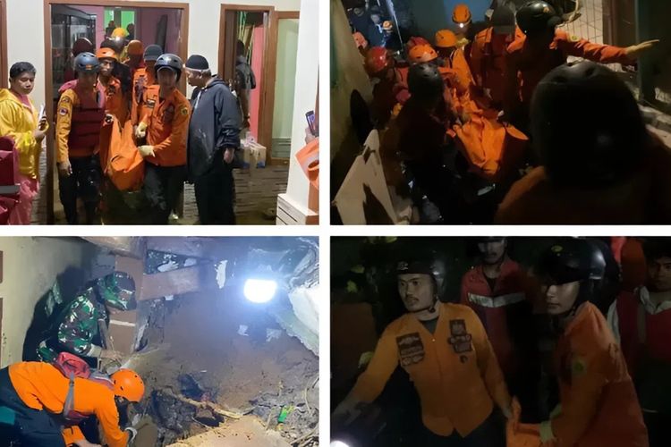 Tragis! Santri Tewas Tertimbun Longsor di Puncak Bogor Saat Masak di Dapur Pesantren