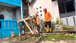BPBD Cimahi Pantau Tanah Ambles di Gg Irigasi-Cibabat, 3 Rumah Terancam