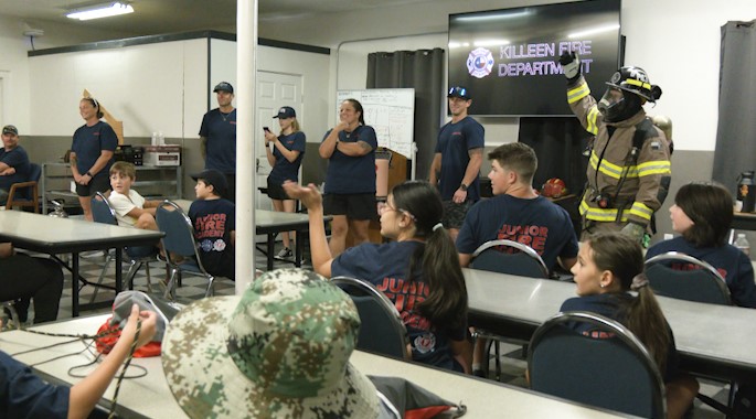 Killeen Fire Department and Central Texas College Train Young Cadets in Firefighting Skills