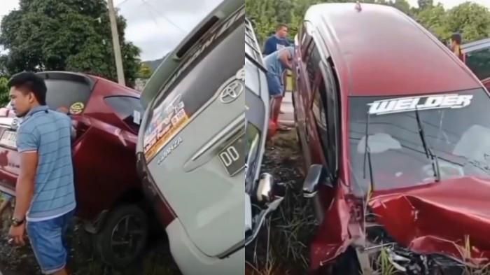Avanza dan Sigra Kena Tendang, Nikung Malah Salah Arah