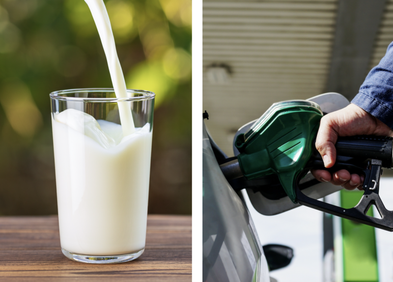 Does a litre of milk cost more than a litre of petrol?