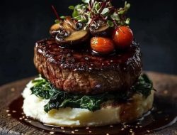 Elegant Beef Filet Mignon with Smoked Jus: Gourmet Dinner Recipe