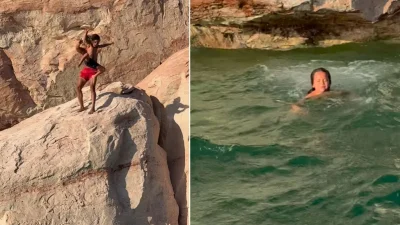Parenting or Pushing It? Influencer Dad Throws Kid Off Cliff to Confront Fears [Watch]