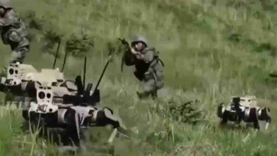 China deploys robotic dogs and armed drones in military exercise with troops