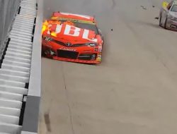 Brent Crews’ No. 18 Car Ignites After Harrowing Wall Crash at Dover Brent Crews’ No. 18 Car Ignites After Harrowing Wall Crash at Dover