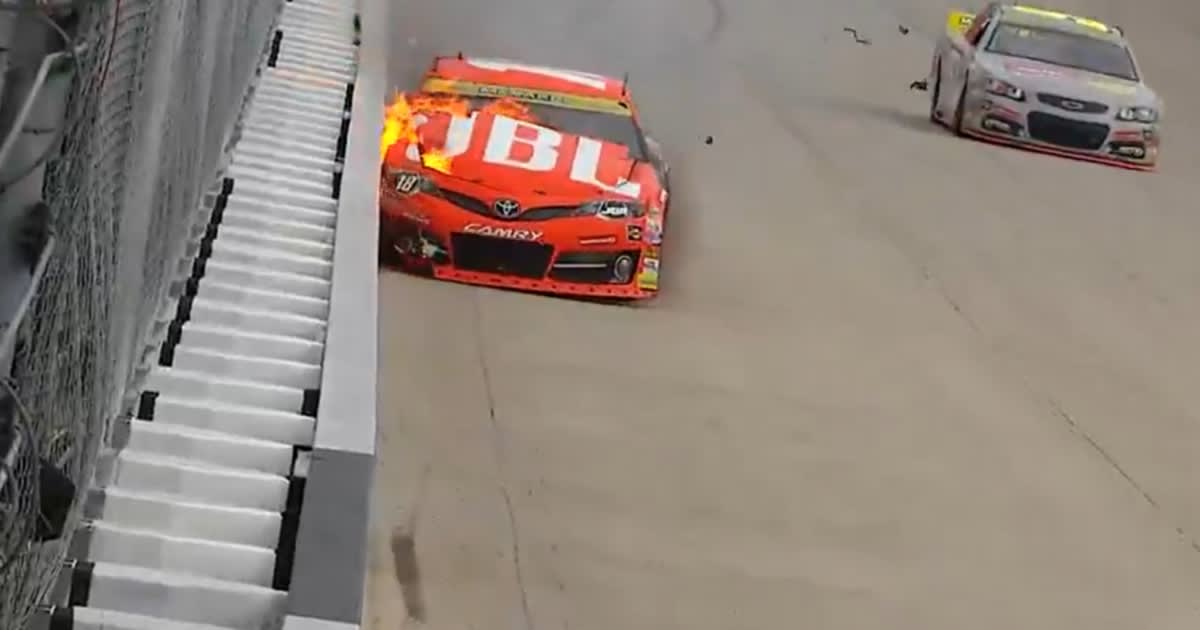 Brent Crews’ No. 18 Car Ignites After Harrowing Wall Crash at Dover