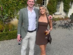 Steal Her Style: Louise Cantillon Shines in Chocolate Mini at Pal’s Wedding Steal Her Style: Louise Cantillon Shines in Chocolate Mini at Pal’s Wedding