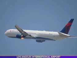 Delta flight engine catches fire, forced emergency landing in Los Angeles Delta flight engine catches fire, forced emergency landing in Los Angeles