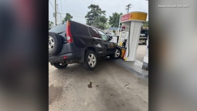 Car Crash Causes Vehicle to Strike Gas Pump in Franklin Park, Officials Report