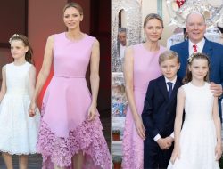 Charlene Dazzles in £4,400 Pink Dress as Albert Speaks