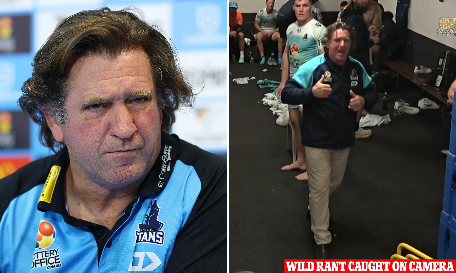 NRL Coach Caught Losing It on Video Over Players Taking a Shower