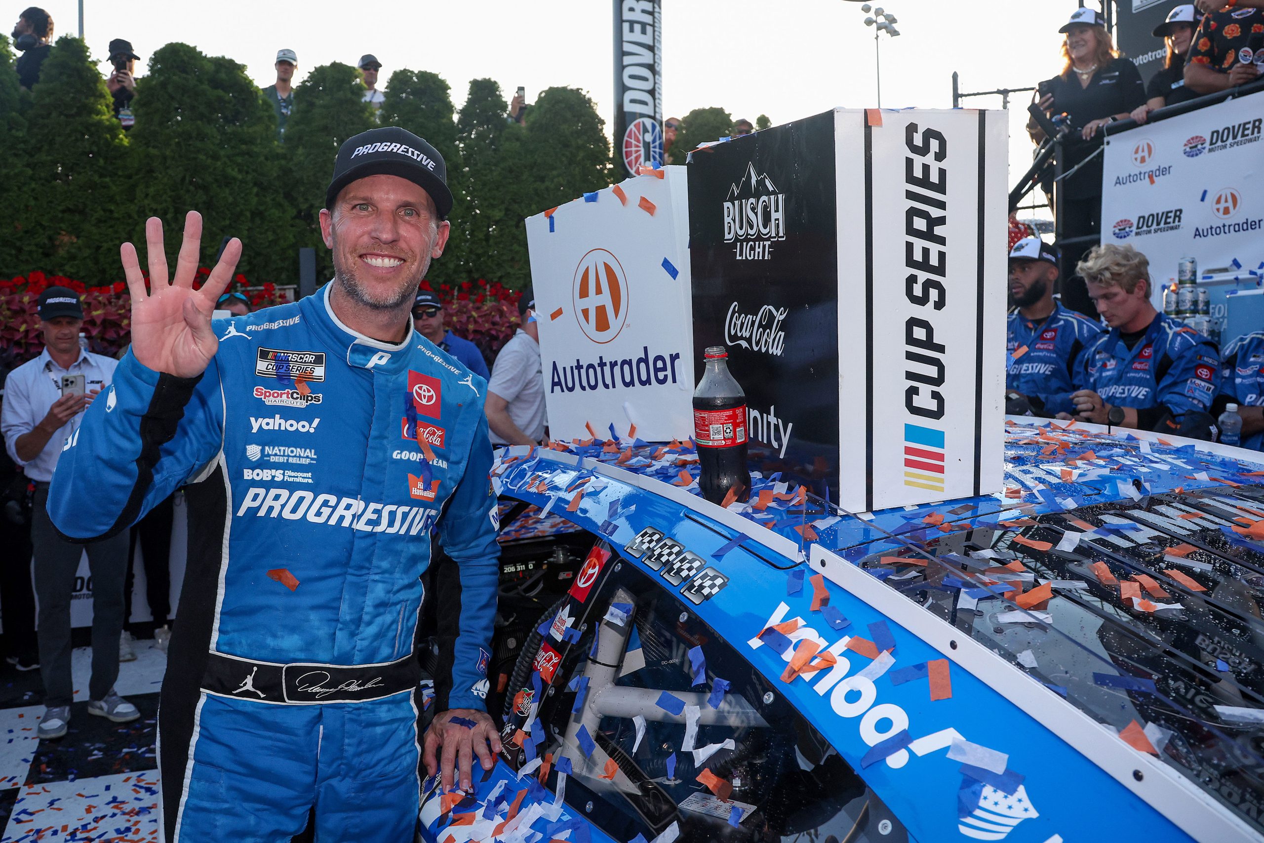 Denny Hamlin Survives Rain Delay and Overtime Chaos to Win at Dover