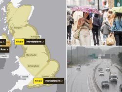 Storms to hit UK with flooding, hail, lightning and two weeks’ rain Storms to hit UK with flooding, hail, lightning and two weeks’ rain