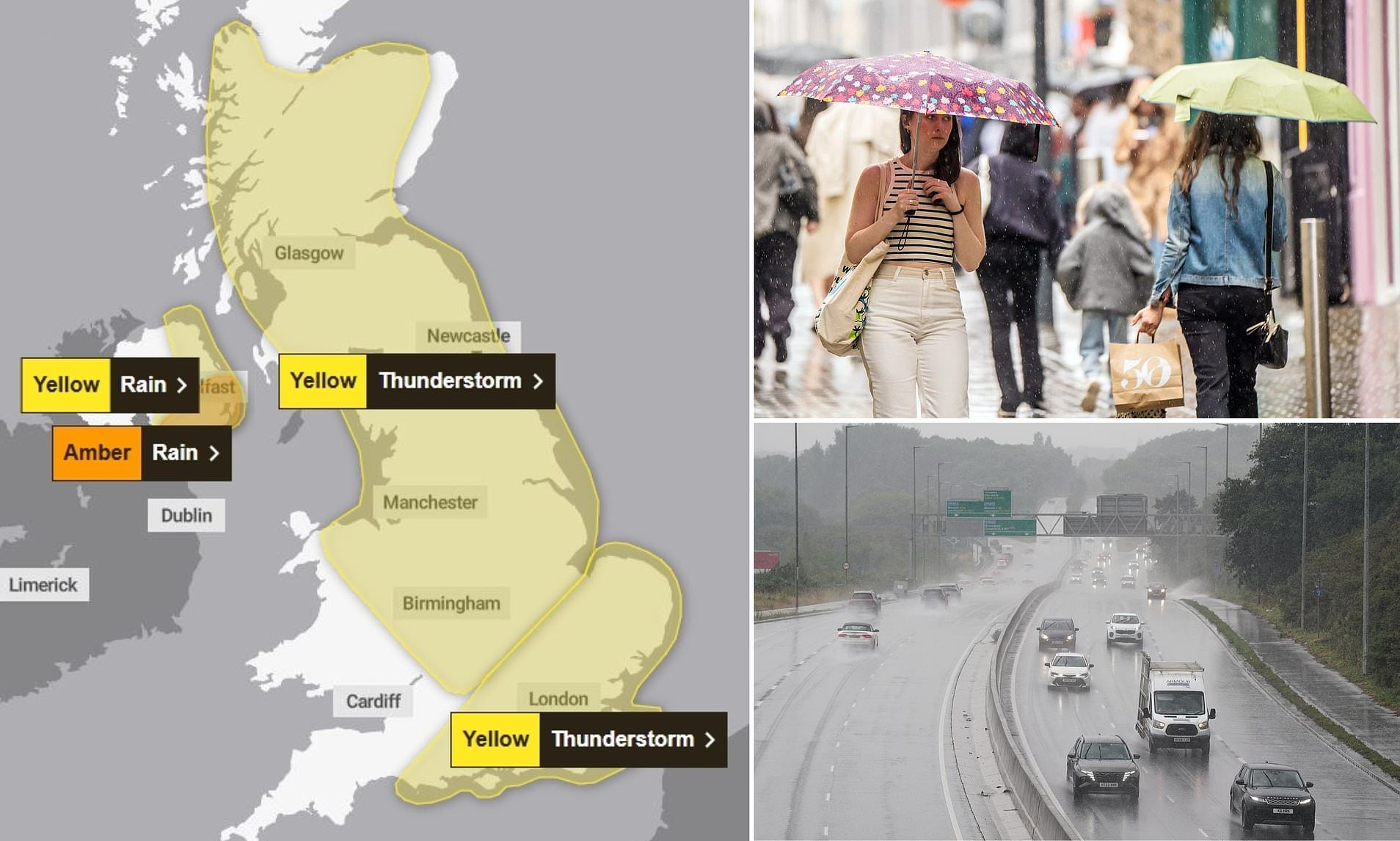 Storms to hit UK with flooding, hail, lightning and two weeks’ rain