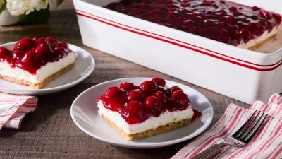 No-Bake Cherry Delight Made from a Can of Pie Filling