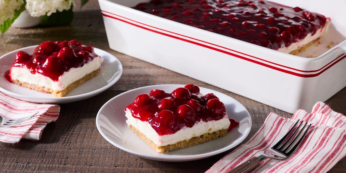 No-Bake Cherry Delight Made from a Can of Pie Filling
