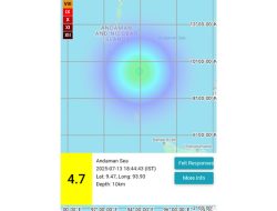 Magnitude 4.7 Earthquake Shakes Andaman Sea