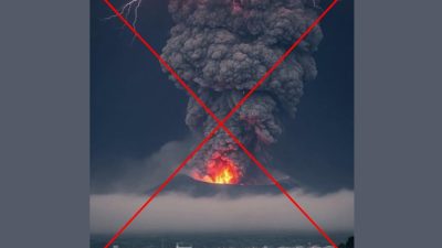 AI-Generated Image of Japanese Volcano Erupting