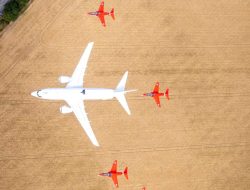 Historic Moment as RAF’s New Plane Joins Red Arrows in Flypast
