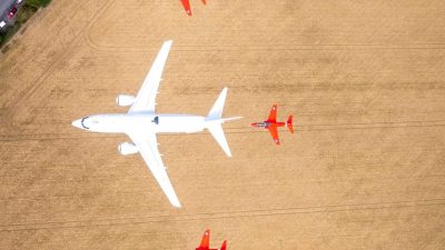 Historic Moment as RAF’s New Plane Joins Red Arrows in Flypast