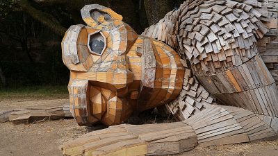 Giant Trash Trolls Warn Against Pollution in Ireland